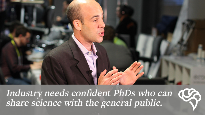 PhD announcing science news about coronavirus